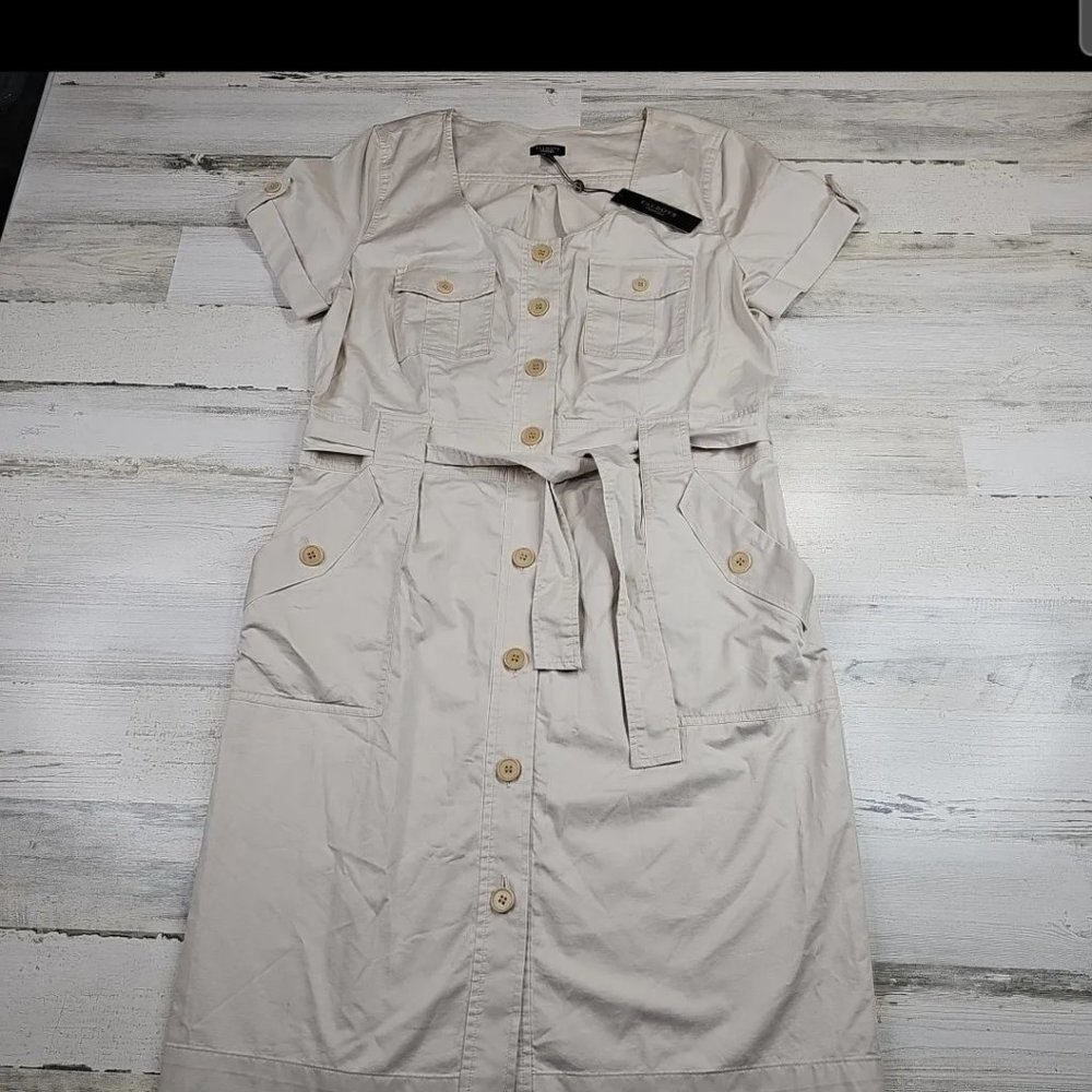 SIZE 14 talbots new with tags cargo knee length cotton dress
